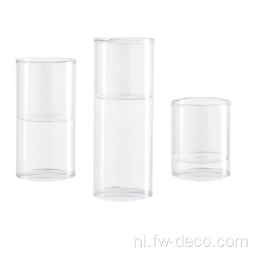 Transparante votiefpilaar drijvende glazen kaarsenhouders